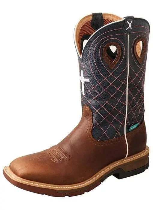 Camping hiking trail lure-TWISTED X - Mens 12"‚ Alloy Toe Western Work Boot with CellStretch, Waterproof