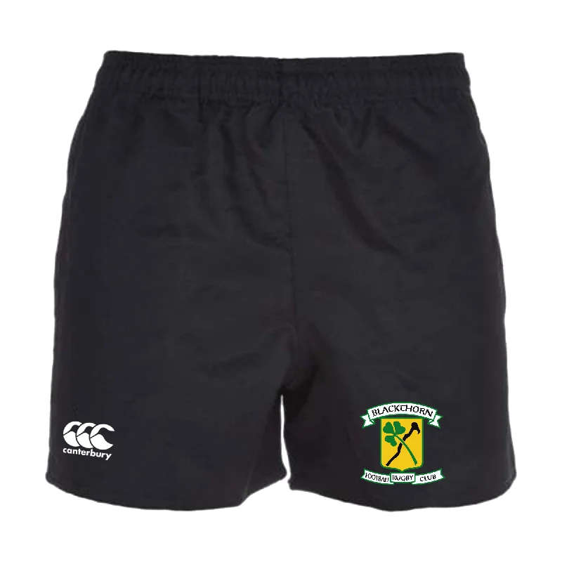 Camping hiking trail guides-Blackthorn RFC Professional Polyester Rugby Short by Canterbury