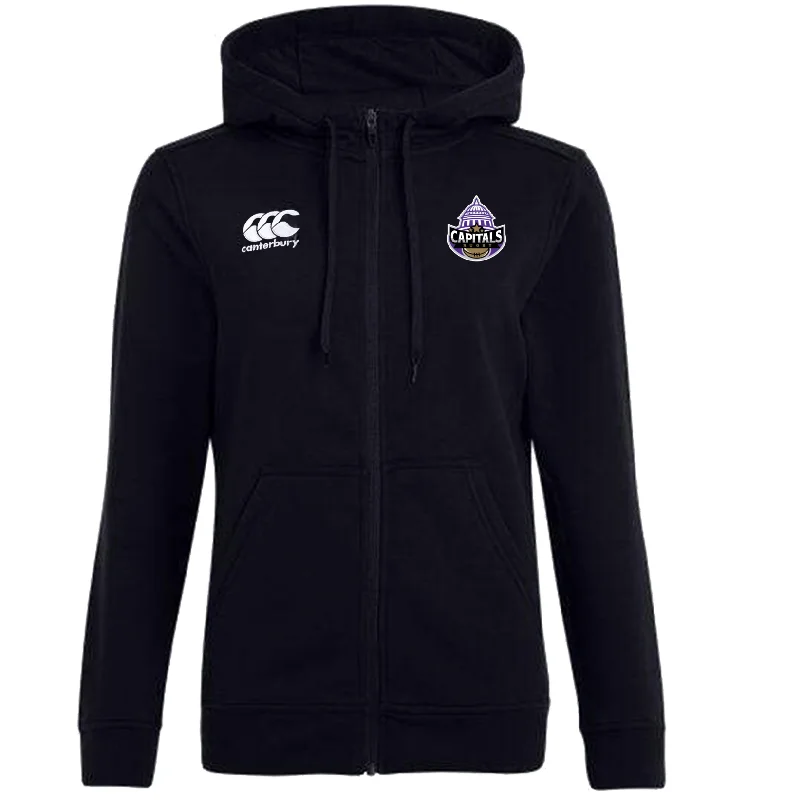 Camping hiking trail swirl-Capitals Rugby NC Canterbury Women's Black Full Zip Rugby Hoodie