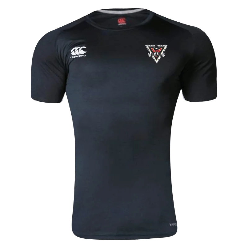 Camping hiking trail mesh-Rebels Rugby Canterbury Team Black Dry Rugby  T-Shirt