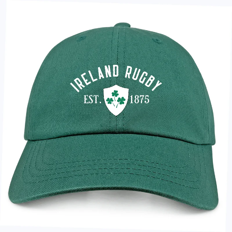 Camping hiking gear tops-Ireland Rugby 1875 White Logo Dad Cap