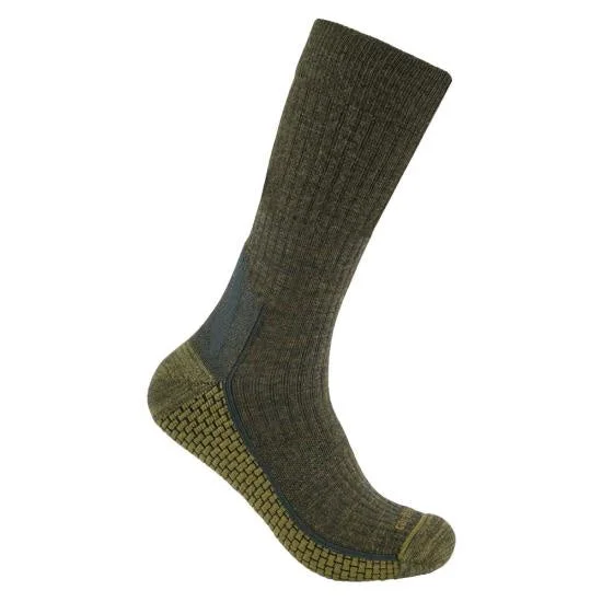 Camping hiking trail bright-Carhartt Force Grib Midweight Merino Wool Blend Crew Sock