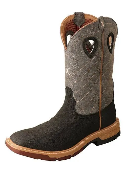 Camping hiking trail drip-TWISTED X - Mens‚ 12Alloy Toe Western Work Boot with CellStretch, Rubberized Charcoal/Grey