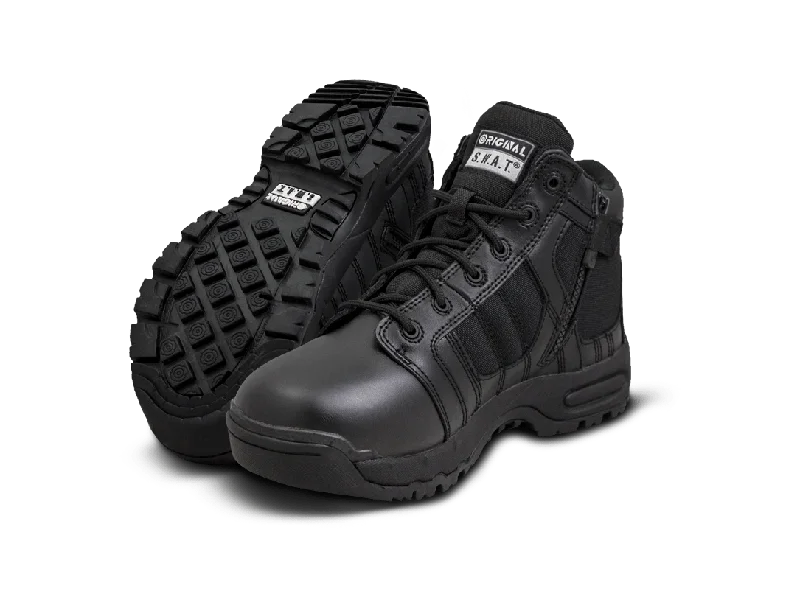 Camping hiking rugged trails-Original SWAT Tactical Police Metro 5" Air Side Zip Safety Boots - 126101