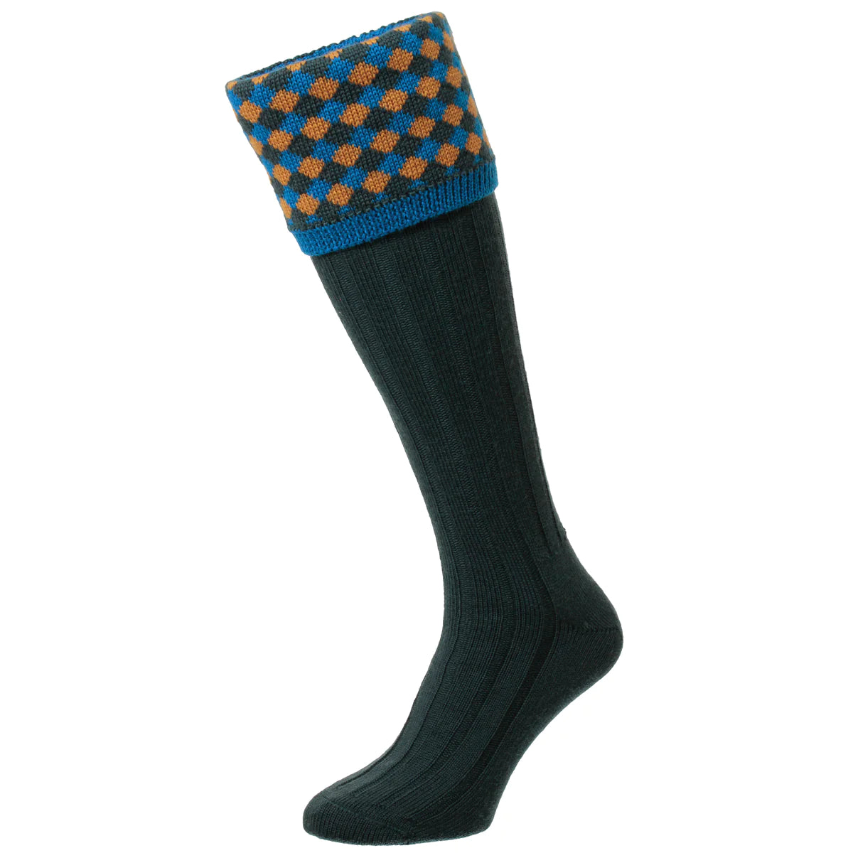 Camping hiking trail heal-Bisley Hadleigh Diamond Socks - Blue (One Size)