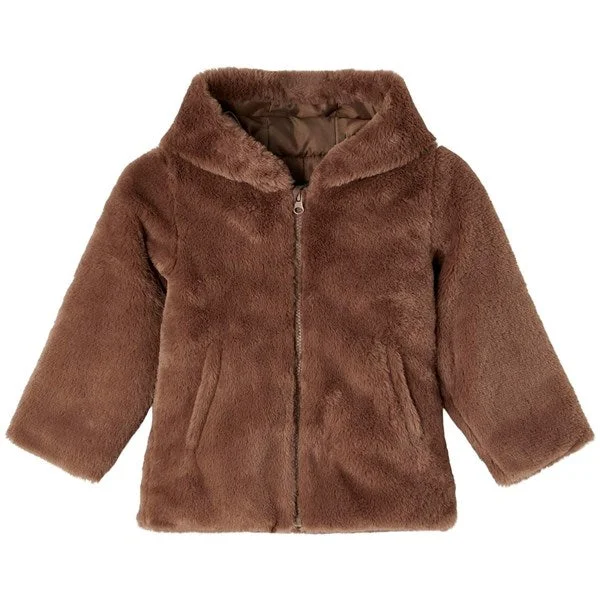 Camping hiking gear spark-Name it Jacket Marry Faux Fur Chocolate Chip