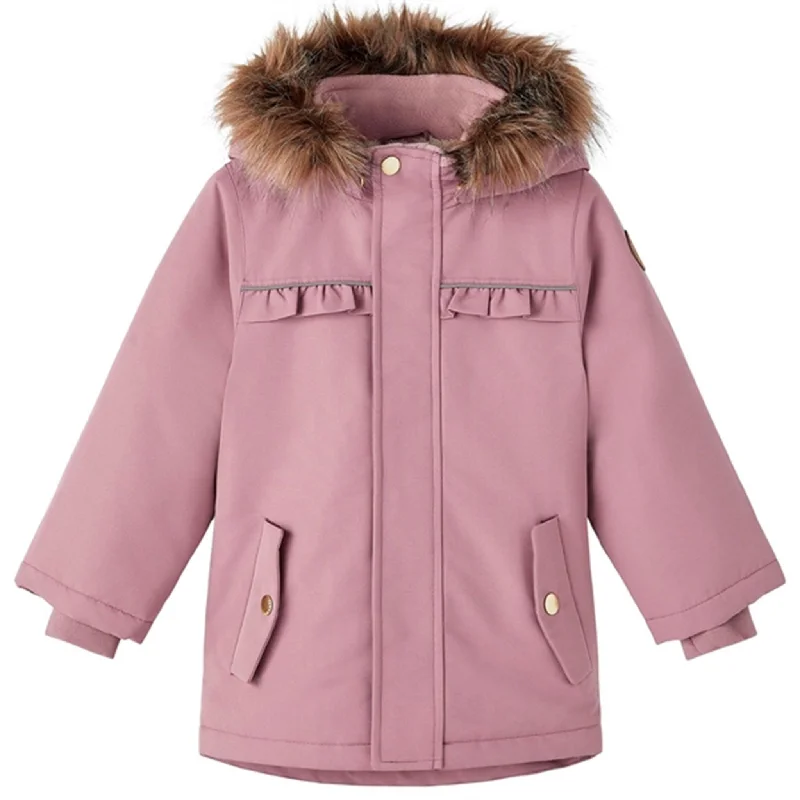 Camping hiking gear vibe-Name it Wistful Mauve Snow Jacket Solid