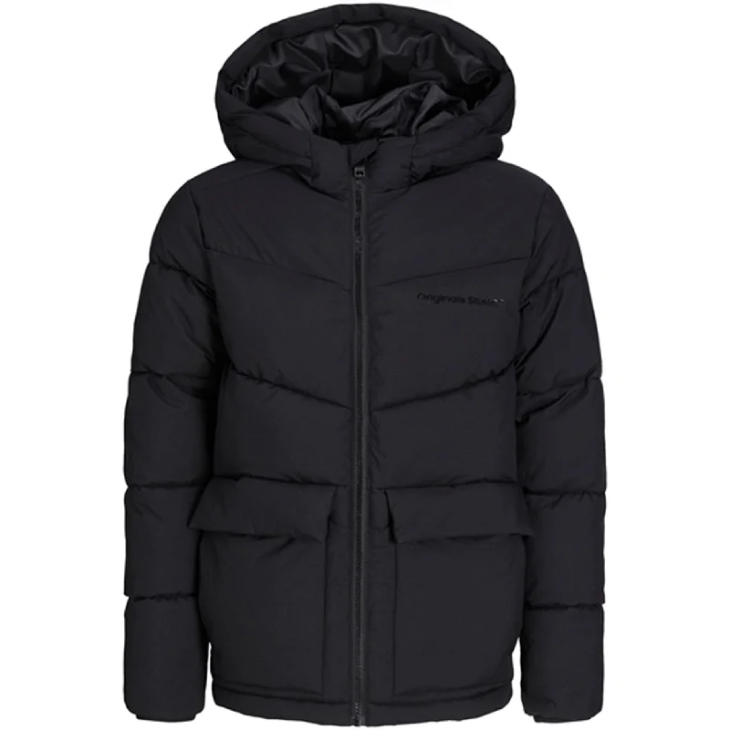 Camping hiking gear rush-Jack & Jones Junior Black Vesterbro Puffer Jacket