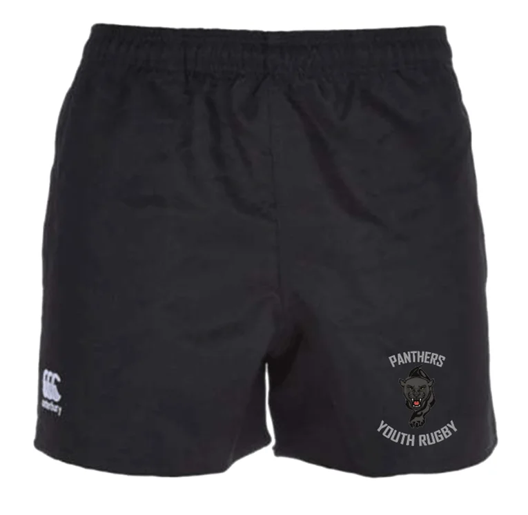 Camping hiking nature surge-P.Y.R.C. Canterbury Black Professional Polyester Pocketed Rugby Shorts