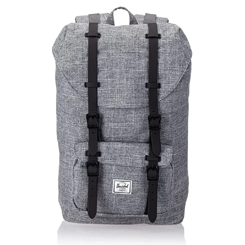 Camping hiking trail ease-Herschel Unisex Raven Crosshatch/Black Rubber/3m Insert Mid-Volume 17L Laptop Backpack - 10020-00919