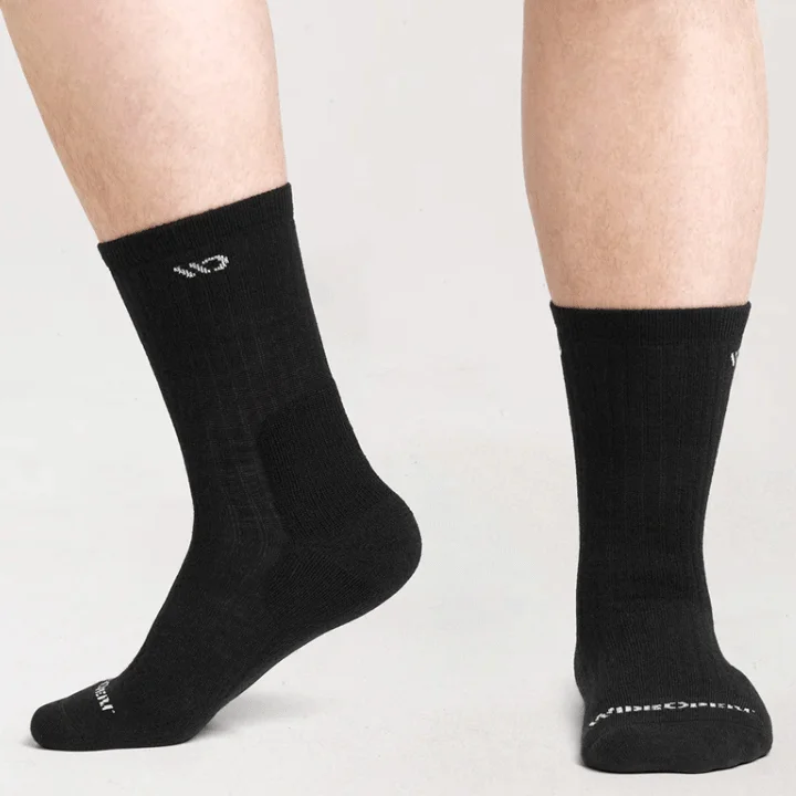 Camping hiking gear vibe-Wide Open Solid Cushioned Micro Crew Socks Mens