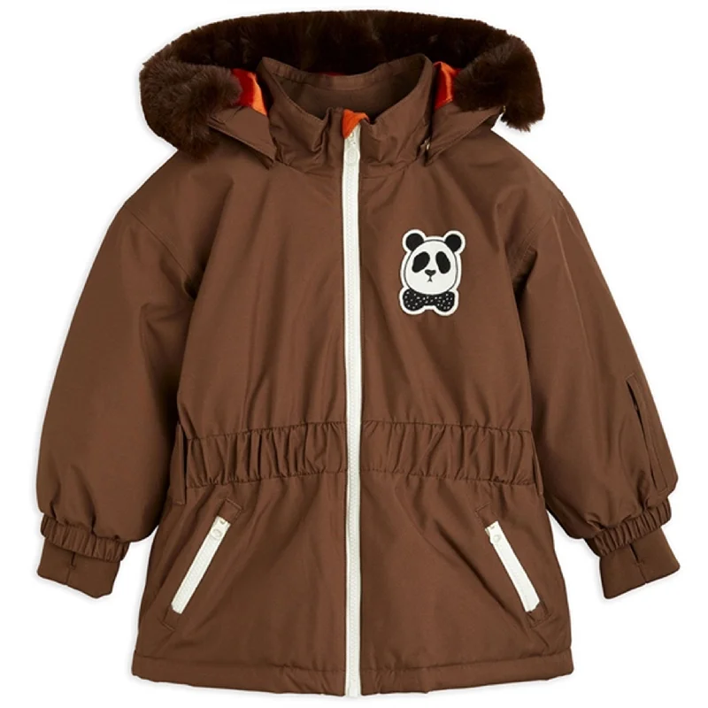 Camping hiking outdoor shine-Mini Rodini Panda Soft Ski Jacket Brown