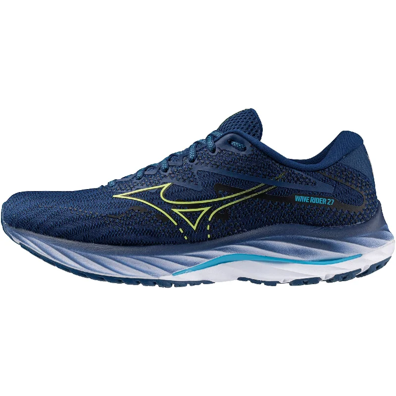 Camping hiking trail fuse-Mizuno Wave Rider 27 Mens Running Shoes - Navy