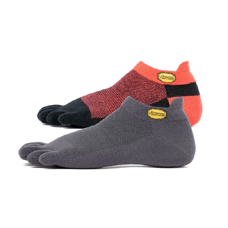 Camping hiking trail solid-Vibram No Show Toe Socks (2 pair per pack)