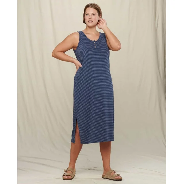 Camping hiking trail clear-Women's Piru Henley Midi Tank Dress