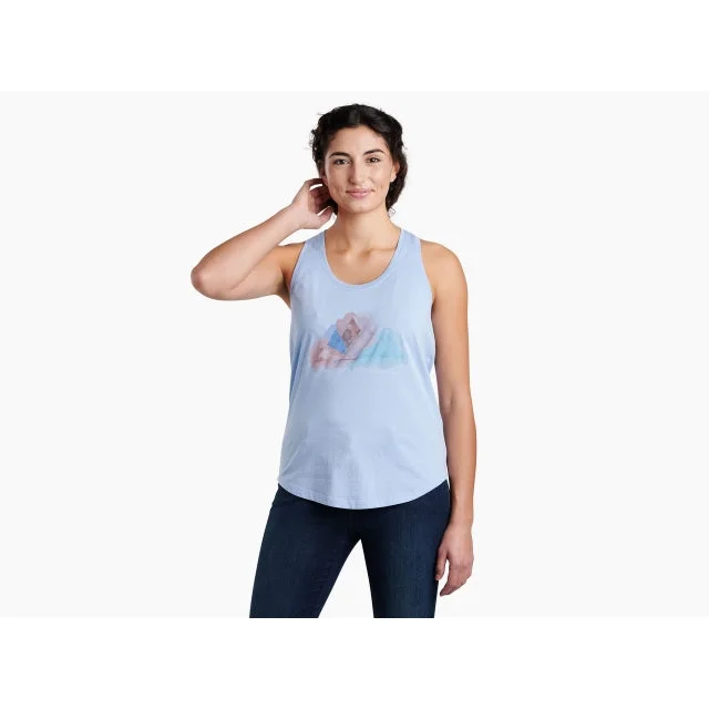 Camping hiking gear slashes-Women's Watercolor Graphic Tank