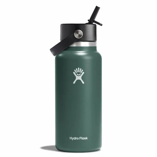 solar-powered camping tent bars-Hydroflask 32oz Wide Mouth Bottle with Flex Straw Cap