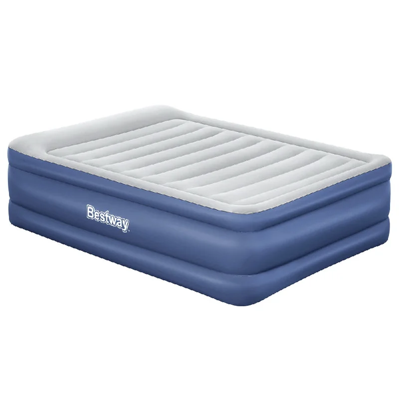 quick-dry camping face bins-Bestway Air Mattress Queen Inflatable Bed 61cm Airbed Blue