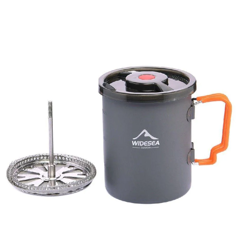 Camping hiking gear spark-Camping Coffee Pot with French Press