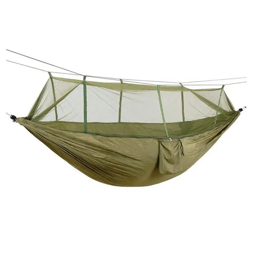 windproof camping pole bins-TwinJungle Double Camping Hammock with Mosquito Net