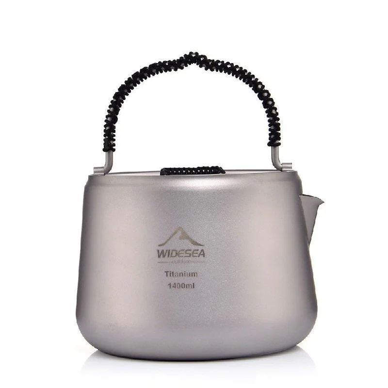 Camping hiking gear wave-Camping Titanium Kettle1.4 L