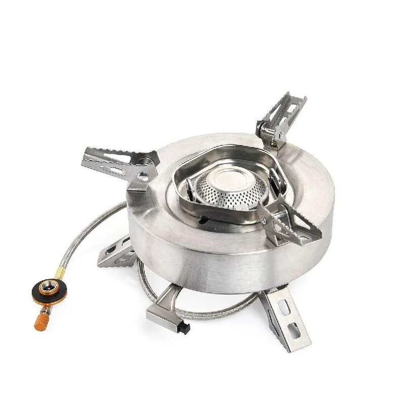 Camping hiking nature surge-Camping Tourist Burner Gas Stove Outdoor Cookware Portable Furnace Picnic Barbecue Equipment Tourism Supplies Big Power