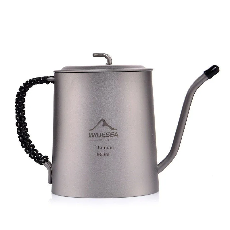 Camping hiking nature bloom-Compact Titanium Kettle for Outdoor Adventures