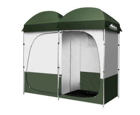 Camping hiking trail hop-Double Camping Shower Toilet Tent Outdoor Portable Change Room Green