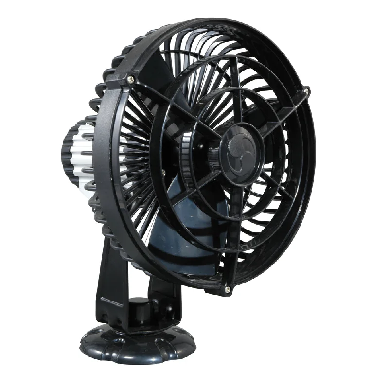 durable camping torch bases-SEEKR by Caframo Kona 817 24V 3-Speed 7" Waterproof Fan - Black [817CA24BBX]