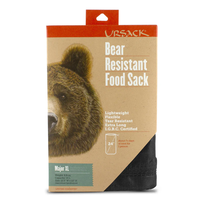 compact camping safety tubes-Ursack Major XL Bear Resistant Food Sack