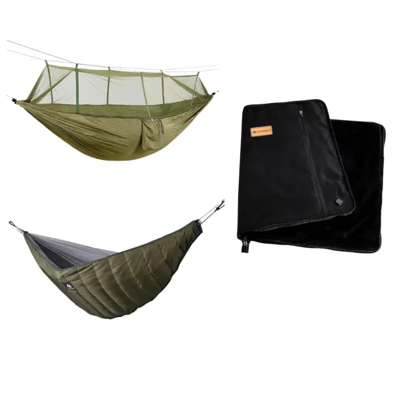 multi-purpose camping strap bins-Winter Hammock Underquilt Bundle w/ Trona Trekpak Heating Pad