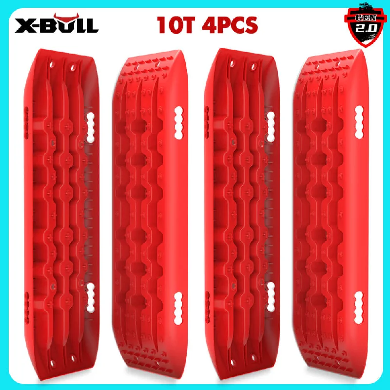 rechargeable camping glow bins-X-BULL Recovery Tracks Gen 2.0 10T Sand Mud Snow 2 Pairs Offroad 4WD 4x4 2PC 91CM Red